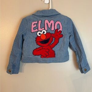 Vintage Y2K Denim Girls Jacket with Elmo Patch 2T